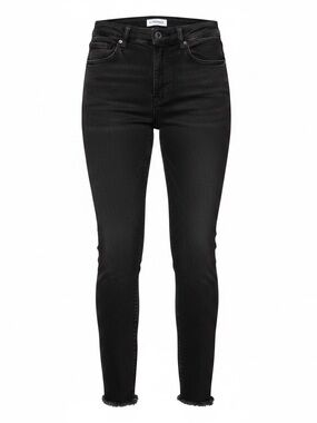 🖤 L’AGENCE Black Raw Hem Skinny Jeans Sz 25 ✨ Designer Denim MSRP $245